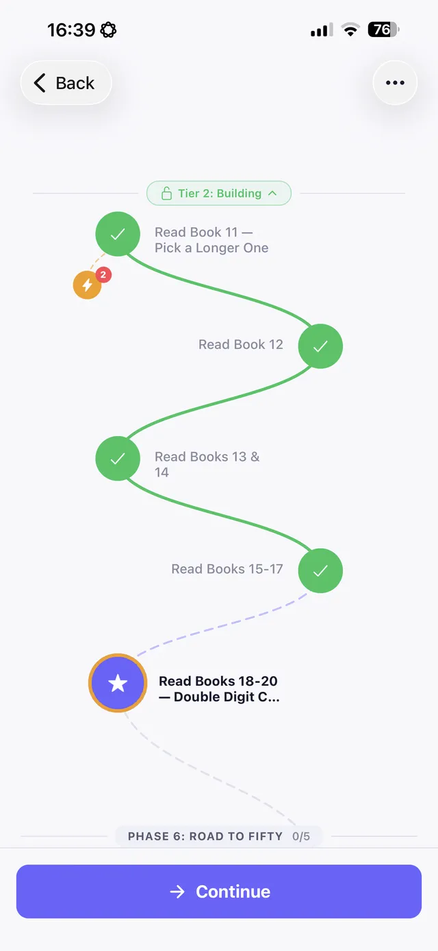 Replacify's replacement paths give your new routine clear steps and checkpoint badges